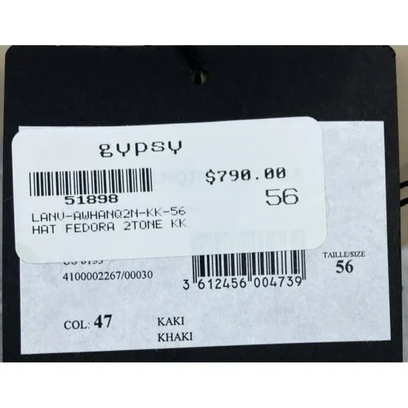 Us 7 2015 Lanvin Womens Bi-color Fedora Fedora Hat With Box display picture 2